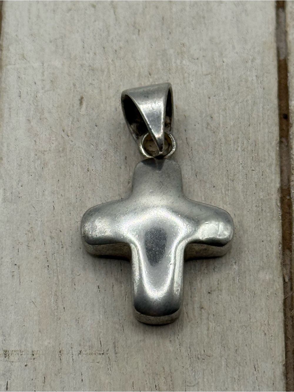 Silpada Puffy Sterling Silver Cross Pendant,